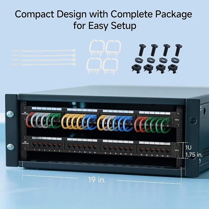 Cable Matters 24 Port Patch Panel Rackmount or Wall Mount 19-Inch, 1U Cat6 - Image 7