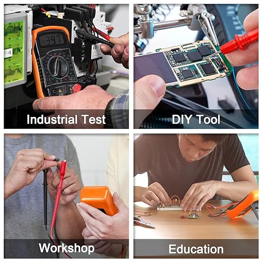 Digital Multimeter Voltmeter Battery Voltage Multi Tester Continuity Ohm Volt Amp DC AC Current Resistance Diodes 2000 Counts Electrical Test Meter with Leads Backlight LCD Display