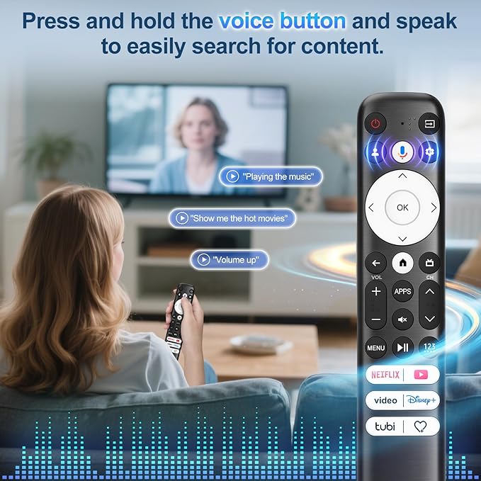 Voice for Hisense-Google-TV-Remote Control Replacement for All Hisense 2022-2026 Mini-LED ULED 4K Google Smart TVs