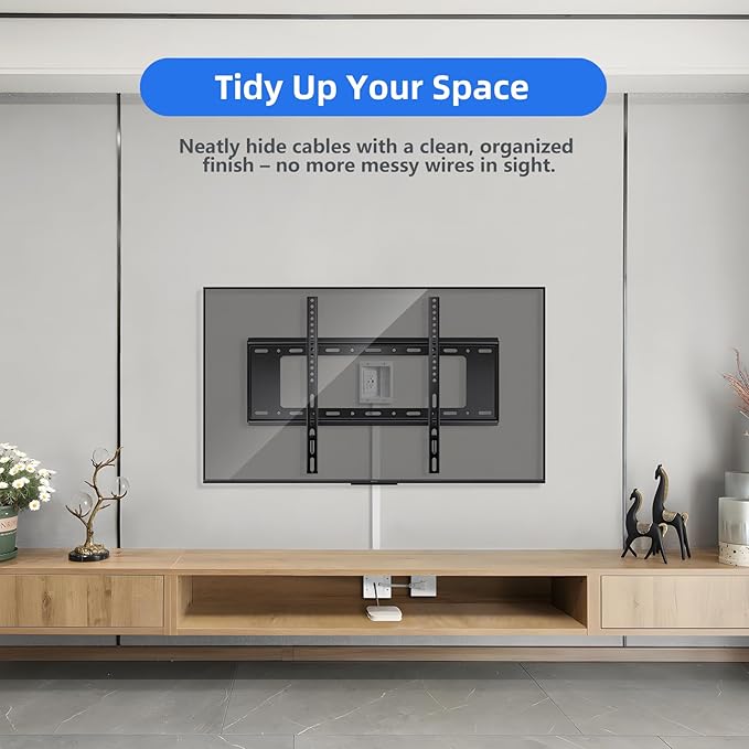 GEVINFA in-Wall TV Cable Management Kit with Power, Dual Outlets, USB-A & USB-C Ports, 9ft/109in Cord, Includes Wall Cutting Tools, Hide TV Wires for Clean Home Theater Setup