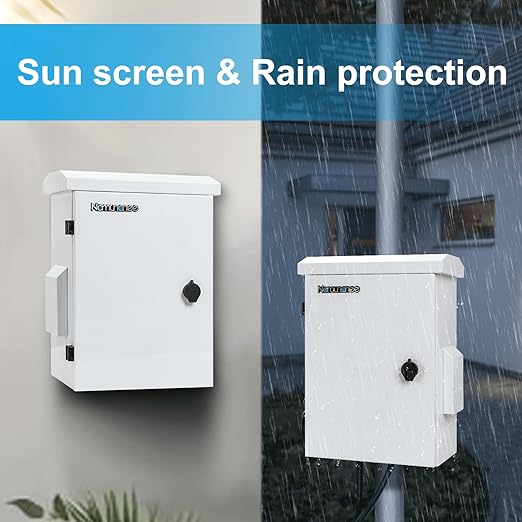Outdoor Electrical Box, Cold-Rolled Steel Plate, Aluminum Alloy Back Beam, One-Piece Ventilation Design, IP65 Waterproof, Wall/Pole Mounted (17.8" x 13.9" x 8")