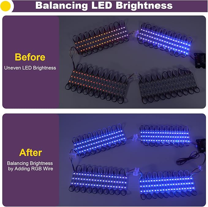 POWLAB 120Ft SMD5050 RGB storefront led lights with Smart Control, 240 LEDs Super Bright Waterproof led rgb module lights for Storefront Window Display, Business Signs, Letter Advertising, Dual Remote