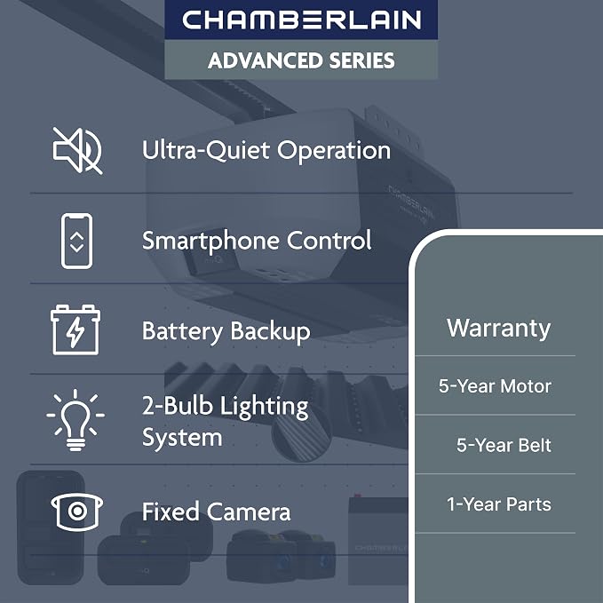 Chamberlain Garage Door Opener 3/4 HP Belt Drive myQ Garage Door Opener - Image 2
