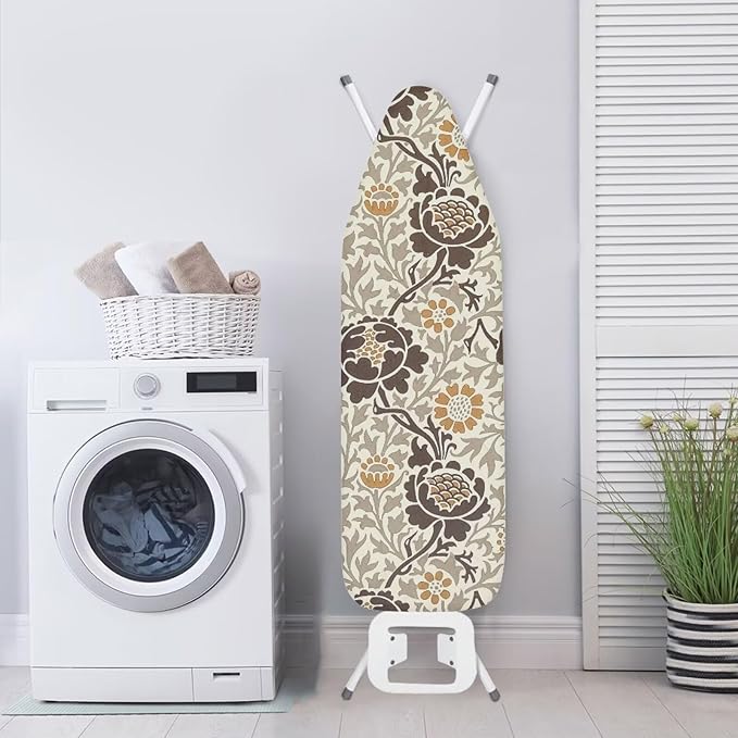 ZCFYGDX Elastic Ironing Board Covers Standard Size, William Morris Prints Ironing Board Straps/Cover and Fastener 15x48 Inch, Strongly Breathable and Doesn't Retain Moisture, Easy Installation