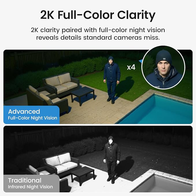 aosu Solar Security Cameras Wireless Outdoor, 2Mins DIY Installation 2K Color - Image 4