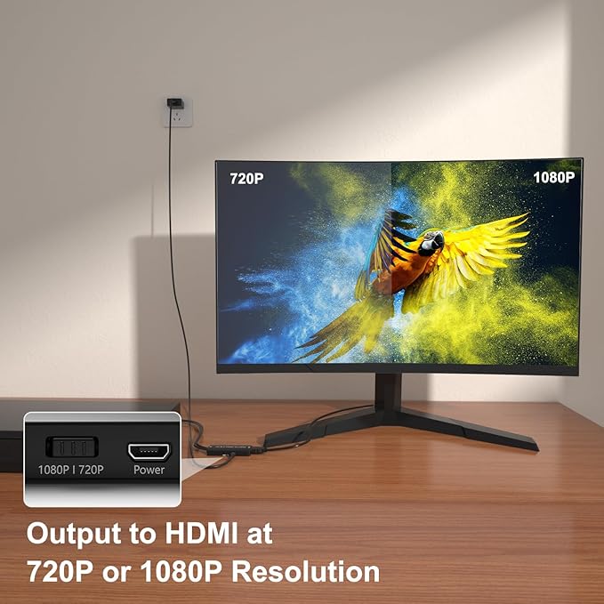 Arector RCA/S-Video to HDMI Converter, S Video+ AV to HDMI Converter with (RCA and Svideo Integrated), Compatible for PAL/NTSC/TV/PC/PS1/PS2/ STB/Xbox/VHS/VCR/DVD