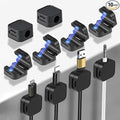 10 Pack Desk Cable Strong Adhesive Management Clips，Organize Phone Charging Magnetic Cable Wire Holder, Easy to Open, for Desk, Wall, Office, Car,Nightstand(Black)