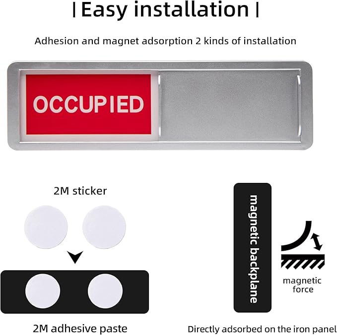 Custom Vacant Occupied Door Sign with Sliding Function – In Use, Do Not Disturb, Out of Office, Reserved Empty, Clean Dirty, Meeting in Progress – Privacy Sign for Office Home