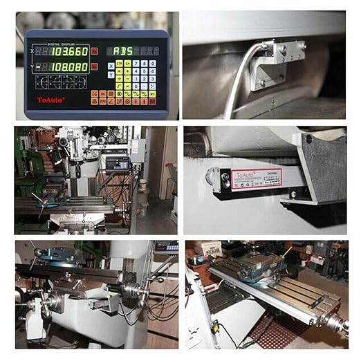 FASTTOBUY 3 Axis Digital Readout 5um Precision Linear Glass Scale 450mm+5500mm+400mm DRO Display for CNC Wire Cutting Milling Machine （18"+22"+16"）