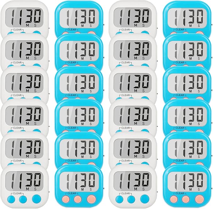 Classroom Timers for Teachers Kids Large Magnetic Digital Timer Teacher Supplies 24 Pack-Blue White