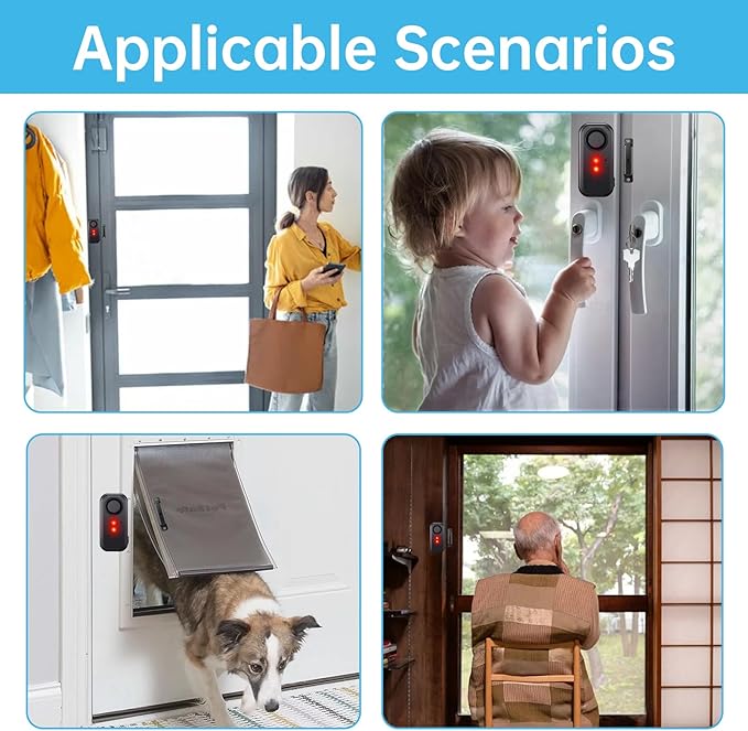 HENDUN Door Chime when Opened, Exterior Door Alarm with Remote, IP66 Waterproof Indoor/Outdoor Home Security Sensor (2 pack)
