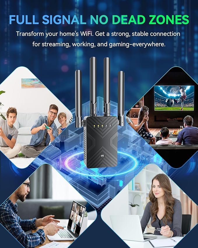 2026 WiFi Extender Signal Booster for Home - 8X Faster Internet Booster with Ethernet Port, Covers 15888sq.ft & 1-Tap Setup, Wireless Repeater Amplifier Supports 68＋Devices