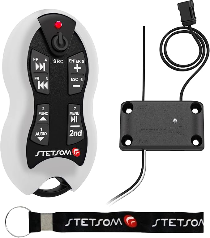 Stetsom SX2 - Universal Remote Control, Infrared, Long Range (1640 ft), 16 Functions, Learning Mode, Compatible with Car Audio Head Units, Home Devices and Video Equipment