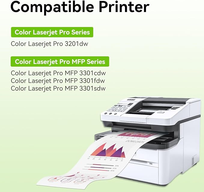 swiss toner 218X Toner Cartridges 4 Pack Compatible Replacement for HP 218X 218A Toner Color LaserJet Pro 3201dw MFP 3301fdw 3301sdw 3301cdw Printer (Black/Cyan/Yellow/Magenta)
