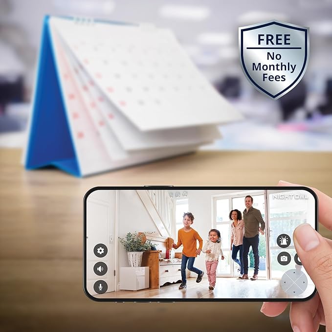 Night Owl 8 Channel Wi-Fi Video Home Security Hub with (3) Battery-Powered Wi-Fi 2K HD Indoor/Outdoor Spotlight Cameras with 2-Way Audio and 64GB microSD Card (Expandable up to 8 Cameras)