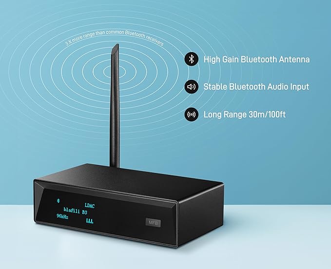 blafili B3 Professional XLR Bluetooth v5.1 Music Receiver, LDAC & aptX HD Streamer, Built-in ESS DAC, Analog RCA, Digital Optical and COAXIAL Outputs, for Audio Mixer, DJ Speakers & PA System