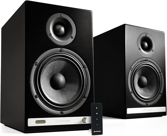 Audioengine HD6 Premium Powered Bookshelf Speakers | 150W Audiophile-Grade Bluetooth 5.0 Speakers with aptX HD | 24-Bit DAC | Real Wood Veneer