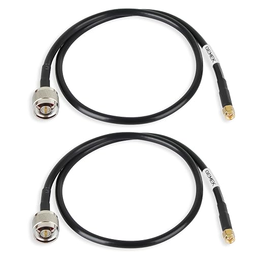 2ft N Male to SMA Male Cable 2PCS, SMA to N Cable 50 ohm Ultra Low Loss KMR240 by GEMEK