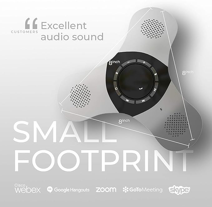 Skywin Bluetooth Conference Speaker with Microphone, Portable Wireless Speaker for Office Desk, Computer, and Laptop, Bluetooth Microphone for Conference Room, Home Office, and PC, Smart Speakerphone