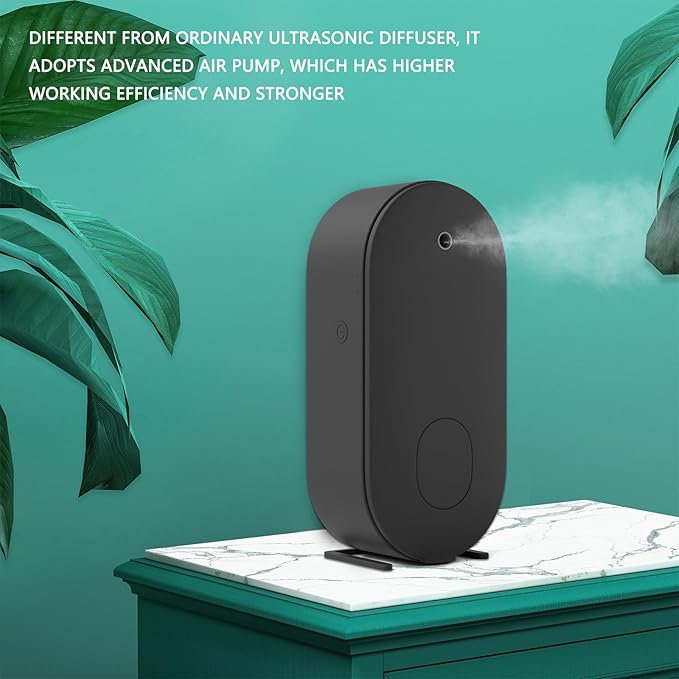 Essential Oil Diffuser, Waterless Aromatherapy Diffusers, Plug in Nano Atomization Scent Air Machine with Timer and Auto-Off Switch for Home, Office, Hotel Collection(Black, 200ml, iOS Version)