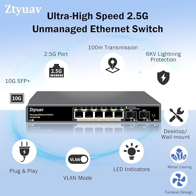 7 Port Unmanaged 2.5G Ethernet Switch - Image 3