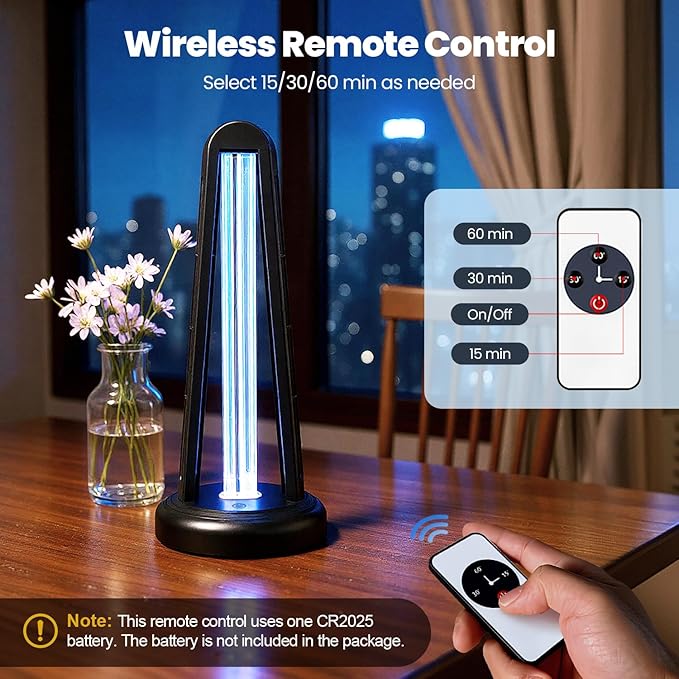 UV Light Sanitizer, 55W Classic Ultraviolet Sanitizer, Ultraviolet Light with 3 Speed Timings, Home Disinfection Device, Dust Mites Remover for Room, Kitchen, Hotel, Office