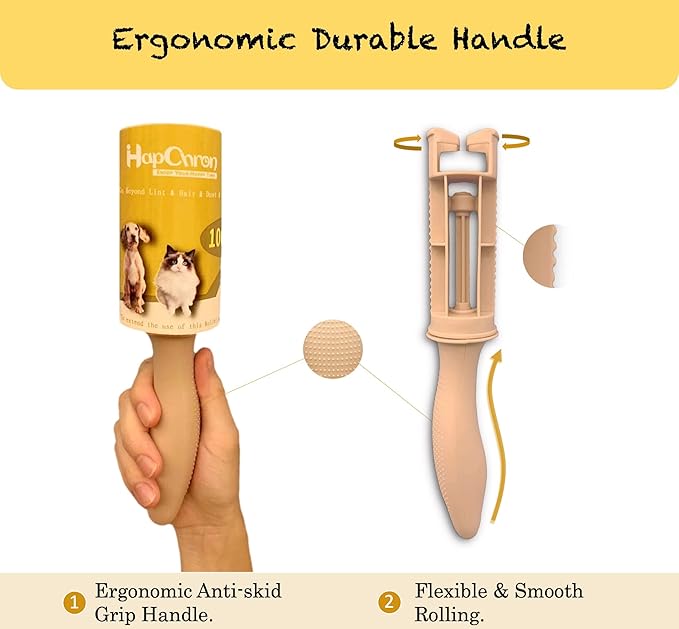 HapChron Extra Sticky Lint Roller Refills Only, Total 600 Easy Tear Sheets, Fits Most 3.9"-4" Standard Size Lint Roller with Inner Diameter at 1.5", Works Great On Pet Hair