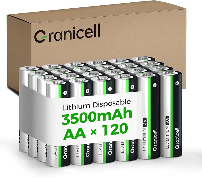 Granicell 120-Pack 3500mAh Lithium AA Batteries | 1.5V by Granicell