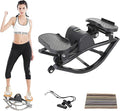 Rock Stepper Step Side-to-Side Lateral Rocking Fitness Stepper with Digital Monitor/Resistance Bands Machine for Home Workout