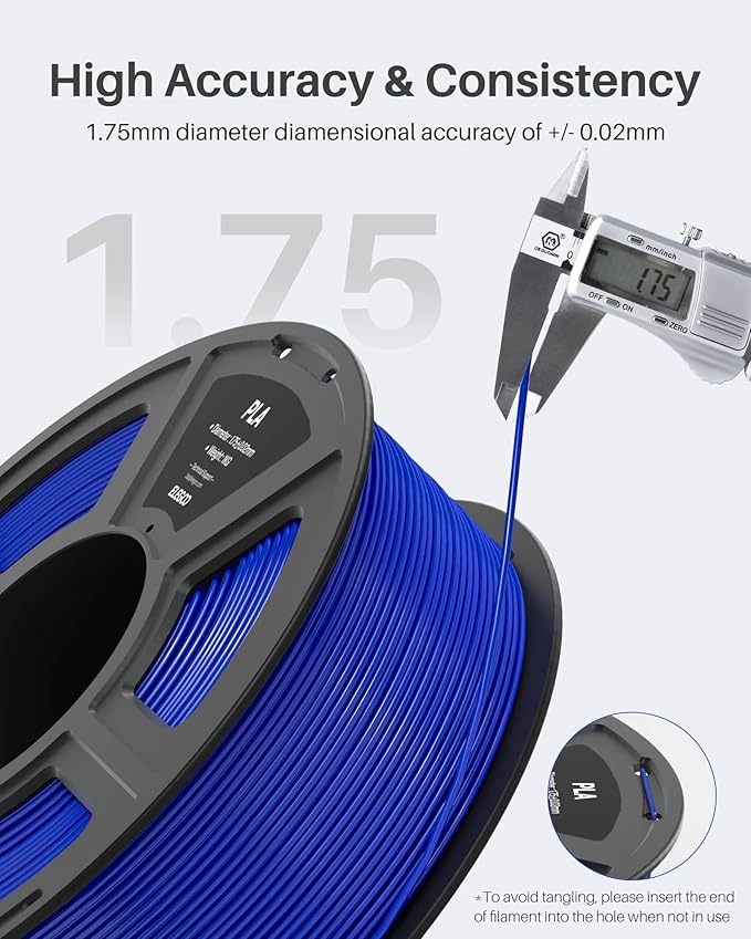 ELEGOO PLA Filament 1.75mm Black & White 2KG, 3D Printer Filament Dimensional Accuracy +/- 0.02mm, 2pcs 1kg Spool(2.2lbs) Fit Most FDM 3D Printers