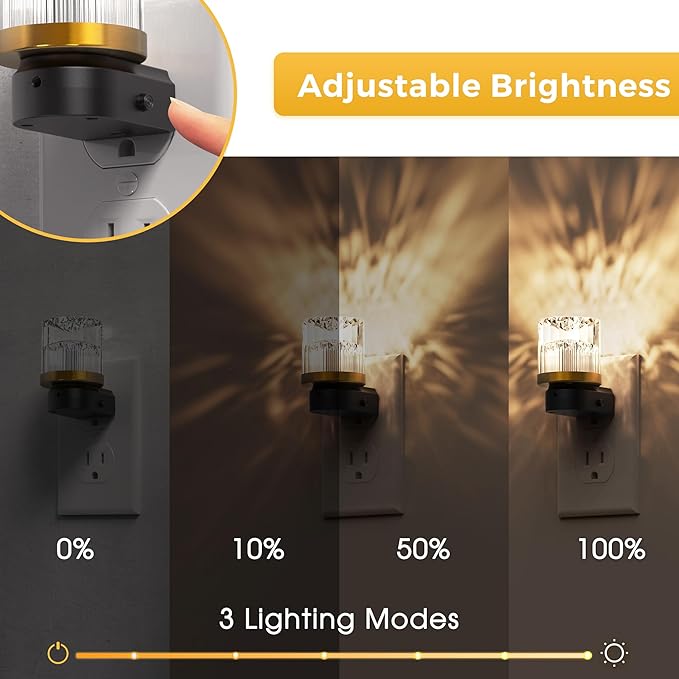 L LOHAS LED Night Light, 2 Pack Night Lights Plug into Wall, 3000K Soft Light LED NightLights, Built in Dusk to Dawn Sensor for Hallway, Bathroom, Rooms