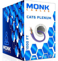MONK CABLES | CAT6 Plenum Cable 1000ft | UTP, 550MHz | DSX-8000 Certified | by MONKCABLES