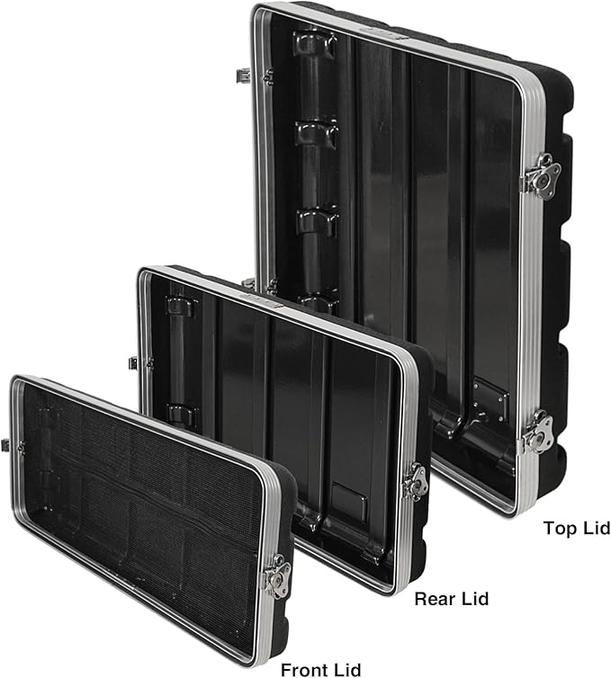 Sound Town Lightweight and Compact 4U ATA ABS Rack Case, with Slant Mixer Top, 21" Depth, 10U Top and 4U Side Spaces (STMR-A10X4U)