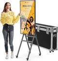 QIXZOCV MWE 43 Inch Mobile Digital Signage Display Touchscreen Kiosk with Flight Case, Portable LCD Screen with Screen Mirroring App Publishing, Advertising Display Poster, Android OS