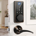 Biquole Keyless Entry Door Lock with 2 Lever Handles, Electronic Keypad Deadbolt, Auto & One Touch Lock,Smart Locks for Front Door, Easy Installation, App Control, Oil Rubbed Bronze