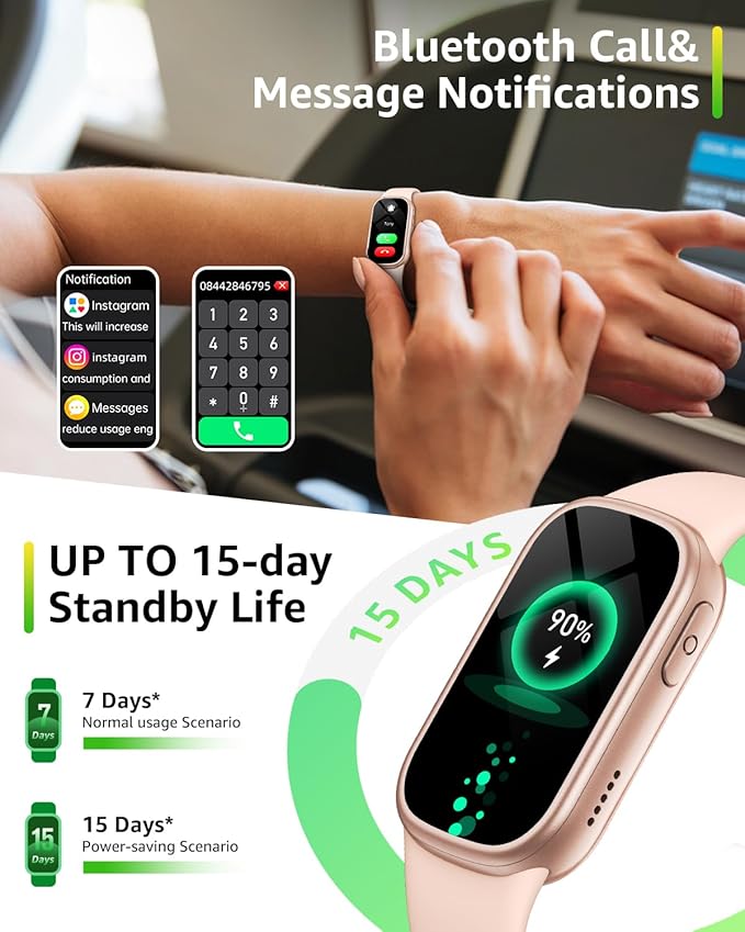 Asmoda Fitness Tracker (Answer/Dial Call), Smart Watch with 1.47" HD Touch Display, 130+ Sport Modes Activity Tracker with Sleep Monitor, IP68 Waterproof Tracker for Android&iPhone Women Men