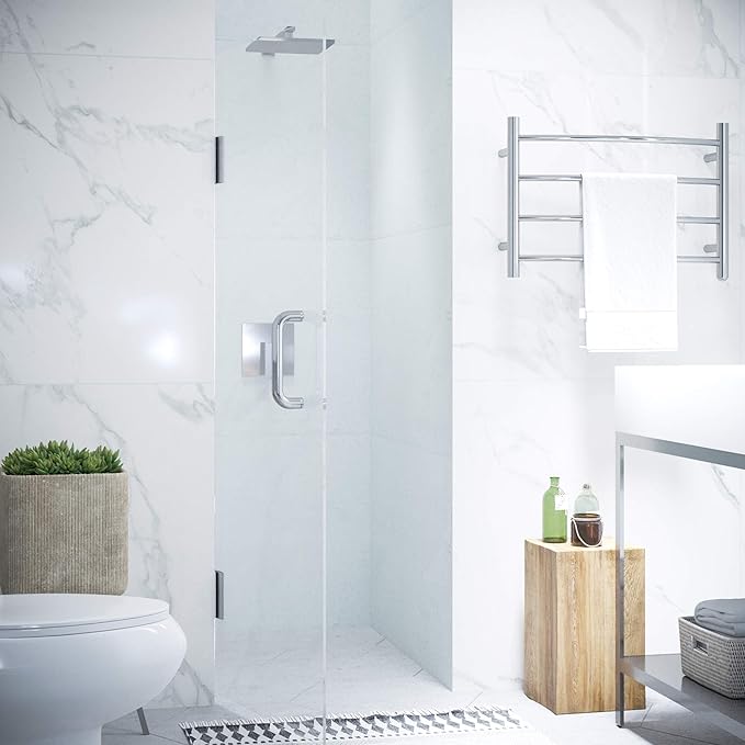 ANZZI 72" x 30" Frameless Shower Door in Polished Chrome,Water Repellent Glass Shower Door with Seal Strip Parts and Handle, 3/8 Glass Hinged Shower Door with Handle (SD-AZ09-02CH)