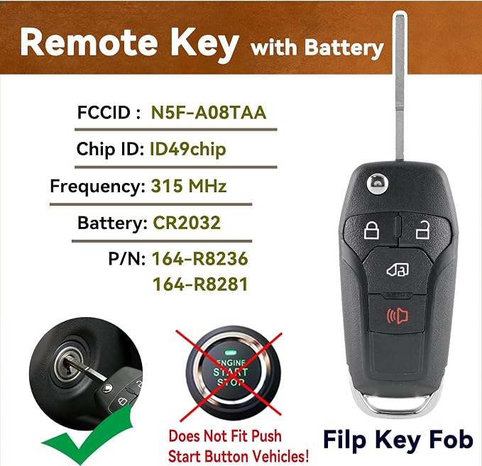 2PCS Flip Key Fob Replacement for Ford Transit 2019 2020 2021 Ford Transit - Image 3
