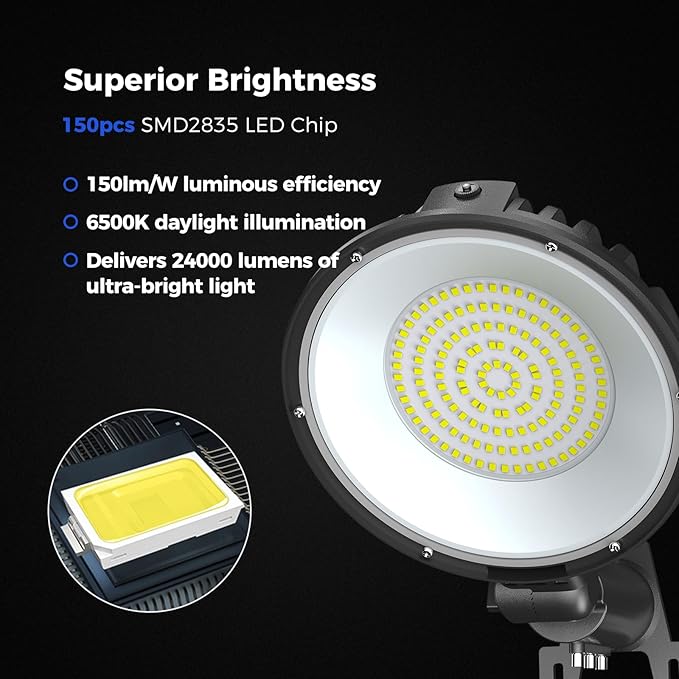 AIKVSXER LED Barn Lights 160W 24000LM Yard Area Light Dusk to Dawn Outdoor Lighting 6500K Security Flood Light IP66 Waterproof for Garden Garages Street Warehouse Farmhouse 2 Pack