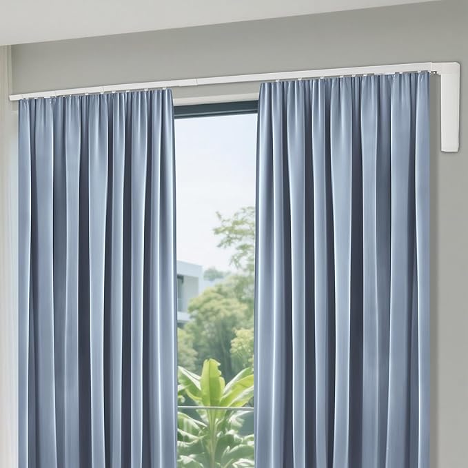 Lemoeyes Electric Curtain Track, Retractable Motorized Curtains Rod within 7.2ft, Automatic Curtain Opener with Smart/Manual Control, Smart Curtains System for I-Rrail and U-Rail (Within 7.2ft)