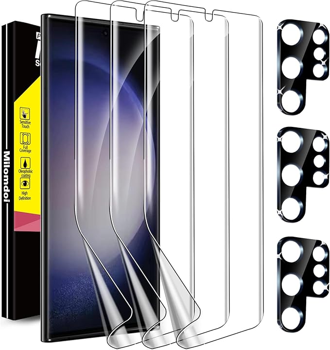 Milomdoi for Samsung Galaxy S23 Ultra Screen Protector Accessories 3 Pack TPU by Milomdoi