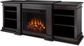 Real Flame Fresno 72" TV Stand with Electric Fireplace Dark Walnut, Entertainment Center with Electric Fireplace, Living Room TV Stand with Fireplace, fits up to 70" TV