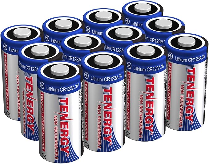 Tenergy 3V CR123A Lithium Battery, High Permance 1500mAh CR123A Cell Batteries by Tenergy