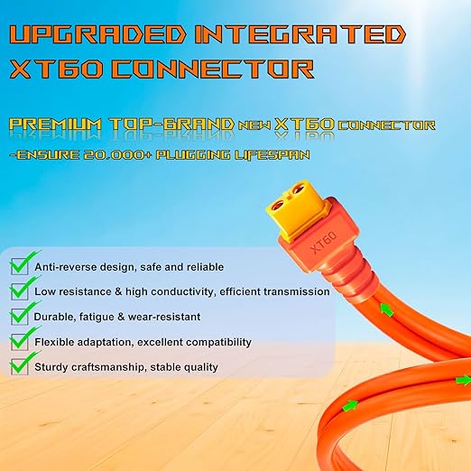 iHaospace XT60 to Solar Connector Cable 25FT/10FT/16.4FT 12AWG,XT60 Extension Cable for ECOFLOW River and Delta Series BLUETTI EB55 Power Station Solar Panel (25FT/7.62M)
