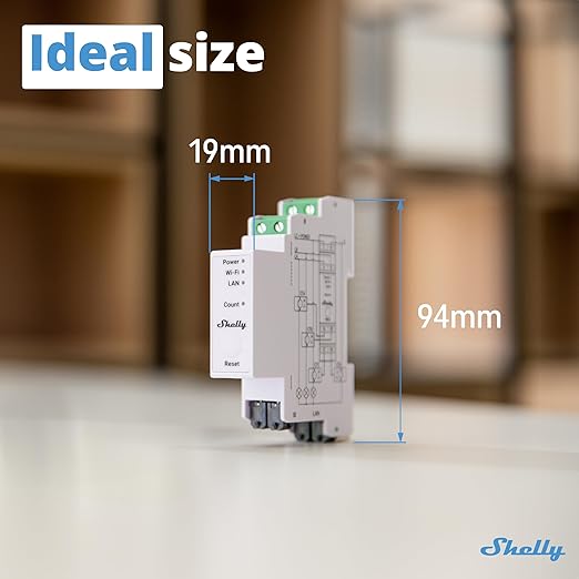 Shelly Pro 3EM (120A) | Wi-Fi & LAN, 3-Phase Smart Energy Meter | 2-Way Consumption | Home Automation | Bluetooth Gateway | Compatible with Alexa & Google Home | No Hub Required | Solar Panels
