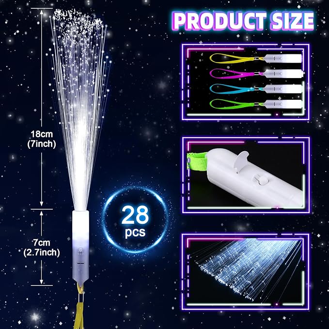 SHQDD 28 PCS Fiber Optic Wands - Image 4