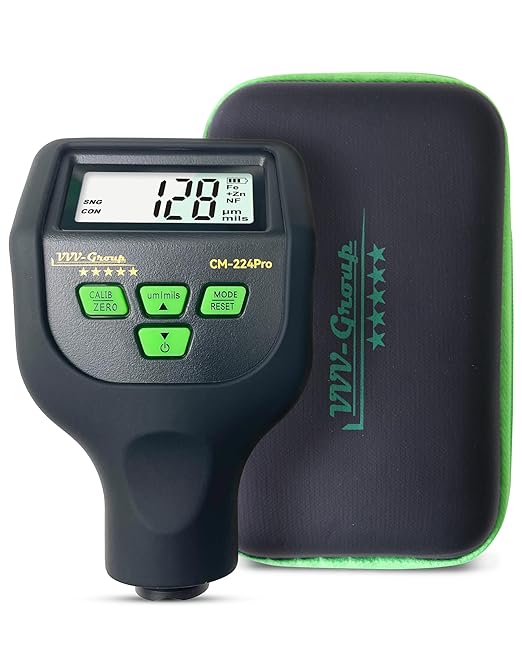 Paint Thickness Gauge CM-224Pro 2026 | Coating Thickness Meter Fe/Al/Zn | Auto Paint Depth Gauge Car Tester with High-Precision Probe, Multi-Unit Display & Auto Calibration