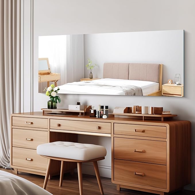 CILIBER Frameless Mirror, 24x60 Inch Large Bathroom Mirrors for Wall, Upgraded Shatterproof Rectangle Vanity Mirror Over Sink with Polished Edge for Bathroom,Bedroom,Living Room and Entryway