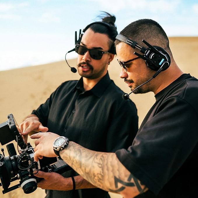SYNCO XTalk Pro2 XPro X2 2.4GHz Wireless Headset Communication System Random Master Device 500m Operating Range Real-time Monitoring AI Noise Reduction Headset for Movie Shoot Live Show (2Pcs)
