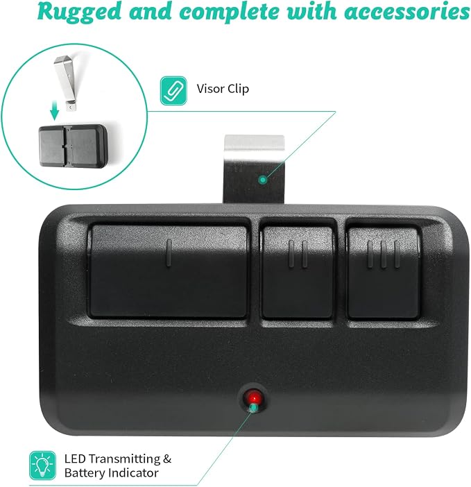 3 Replacement Garage Door Opener Remote,  Compatible - Image 5